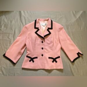 Vintage Sara Campbell Pink and Black Blazer with Classic Cut Size 4